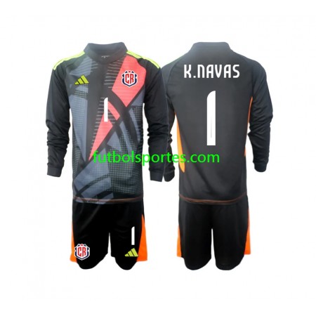 Camiseta Costa Rica Keylor Navas 1 Portero Niño Tercera Equipación 2024 Manga Larga